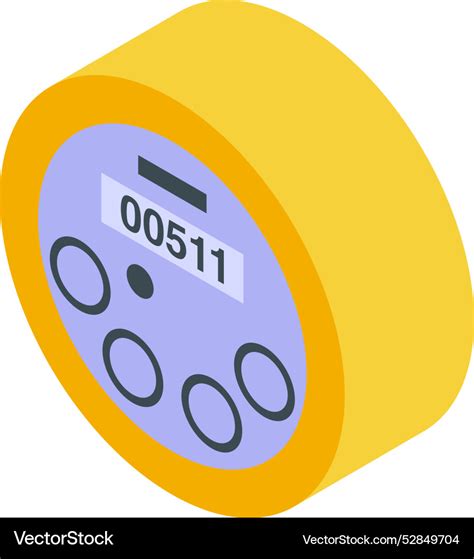 Yellow Water Meter Measuring Consumption Vector Image