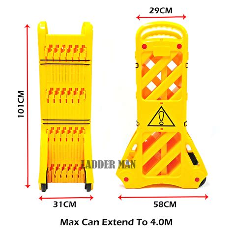 4m Safety Barricade Extendable Road Barrier Foldable Safety Divider