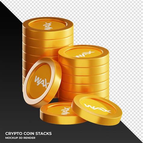 Premium Psd Wax Waxp Coin Stacks Cryptocurrency D Render Illustration