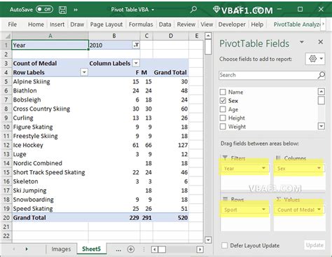 Excel Pivot Table Tutorial Step By Step Instructions Examples VBAF1