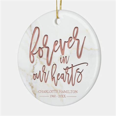 Forever In Our Hearts Personalized Photo Memorial Ceramic Ornament Zazzle