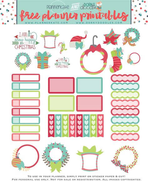 Free Printable Christmas Planner Stickers Christmas Planner Stickers