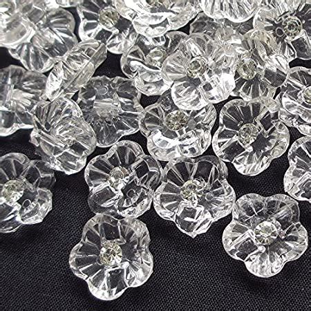 Chenkou Crfat New Pcs Mm Clear Flower Plastic Buttons Sewing Craft