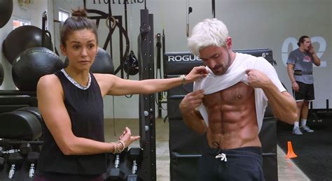 Zac Efron Nina Dobrev Try To Achieve Brad Pitt S Fight Club Abs