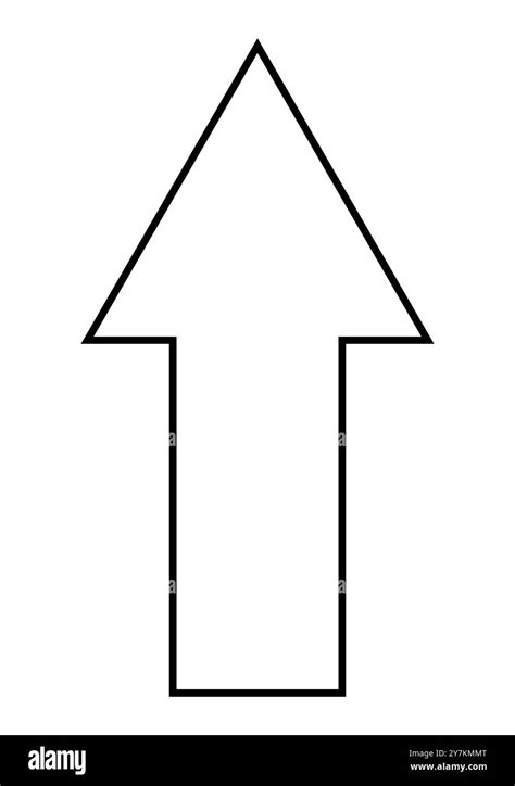 Arrow Pointing Straight Shape Symbol Black And White Vector Silhouette