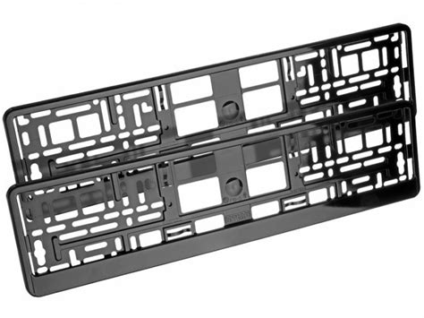 Zestaw Ramek Pod Tablice Rejestracyjne Metalizowane Czarne Szt