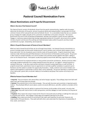 Fillable Online Pastoral Council Nomination Form Fax Email Print