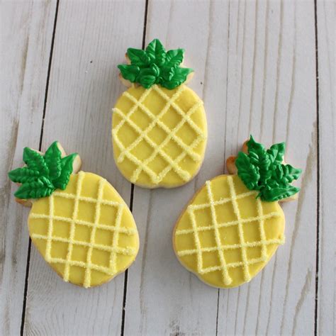 1 Dozen Pineapple Shaped Sugar Cookies By The Best Box Ever Bakery