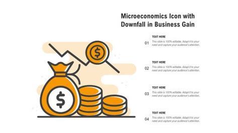 Microeconomics Icon With Downfall In Business Gain Powerpoint Templates