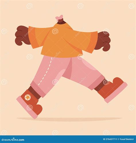 A Cartoon Young Character Walking Royalty Free Stock Photography