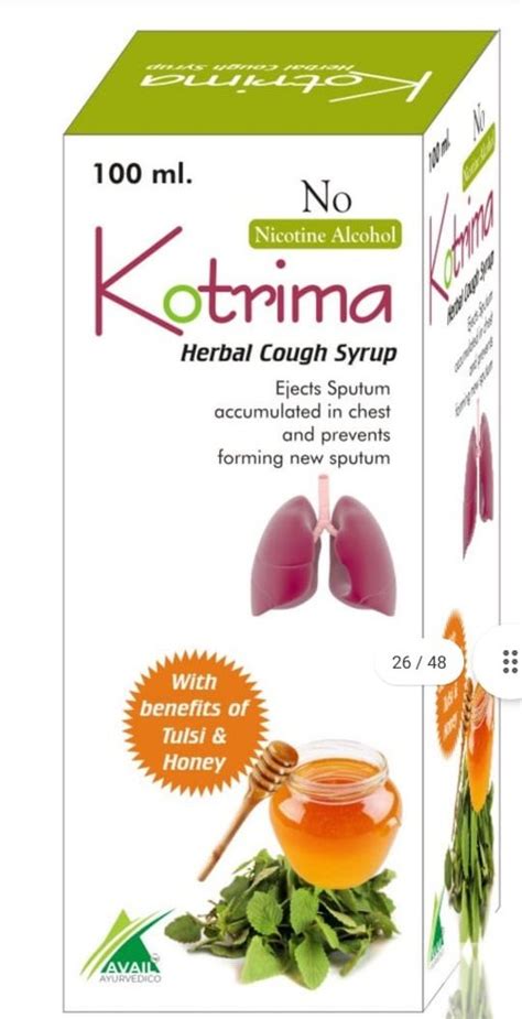 KOTRIMA Ayurvedic Tulsi Cough Syrup At Rs 110 Bottle Tulsi Cough