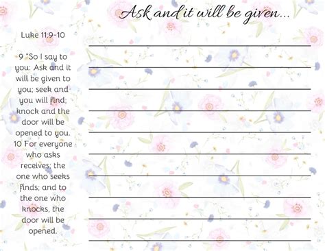 Simple Prayer Card | Printable Prayer Request Card | Note Card ...