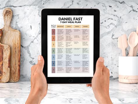 printable daniel fast meal plan 3