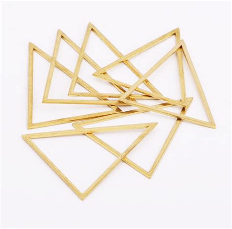 20pcs Raw Brass Triangle Shaped Findings Brass Base Pendant Etsy