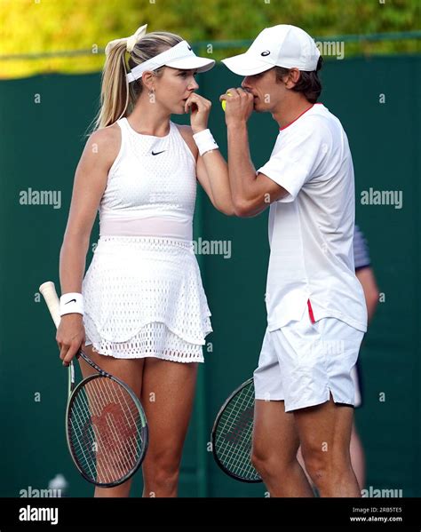 Katie Boulter and Alex De Minaur during their mixed doubles match on ...