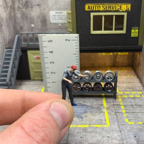 Garage Diorama Rims Store For Hot Wheels Greenlight Matchbox Cars Set