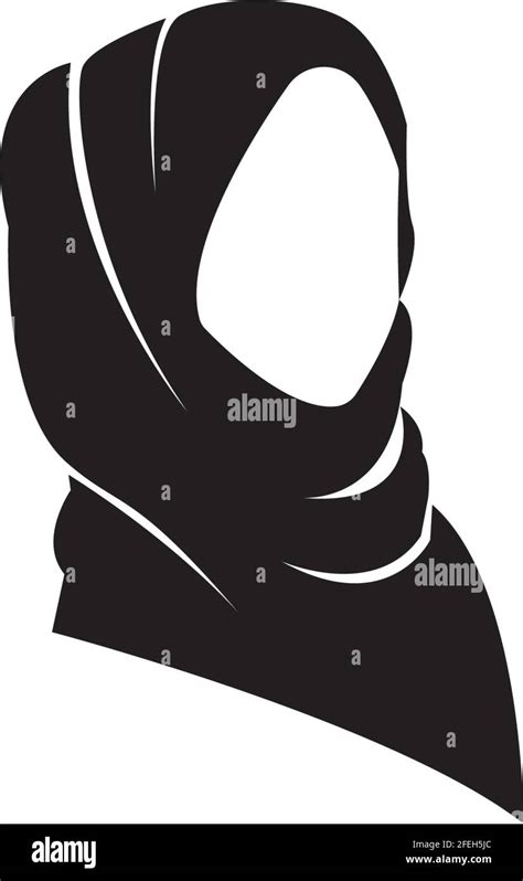 Hijab Women Black Silhouette Vector Icons App Vector Stock Vector Image