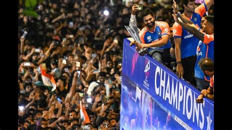 Live Team India Victory Parade Mumbai Wankhede T20 World Cup Rohit Virat Hardik