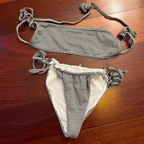 Glassons Swim Glassons Check Print Black And White Bikini Poshmark