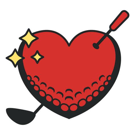 Heart With A Golf Ball Design Png And Svg Design For T Shirts