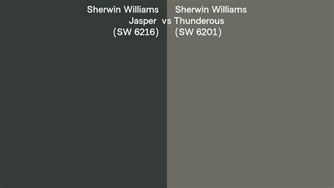 Sherwin Williams Jasper Vs Thunderous Side By Side Comparison