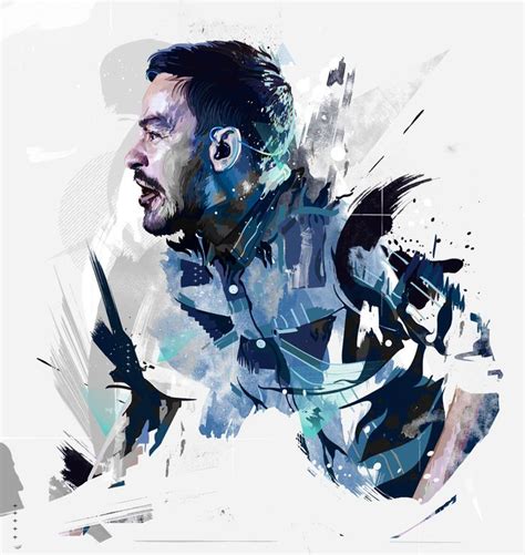 Mike Shinoda Motion Grunge By Aseo On DeviantART Vector Portrait