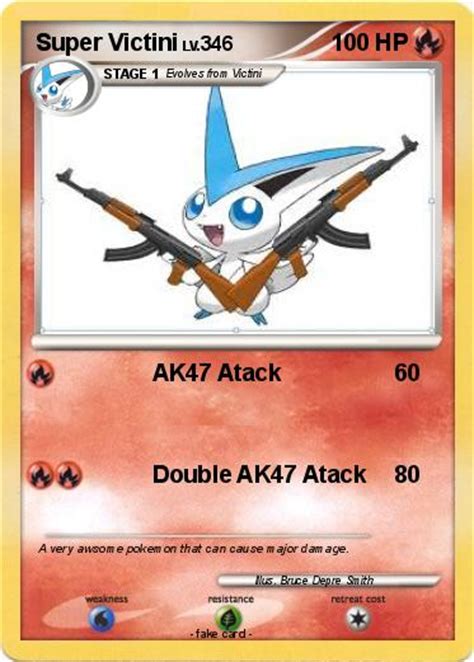 Pokémon Super Victini 4 4 Ak47 Atack My Pokemon Card