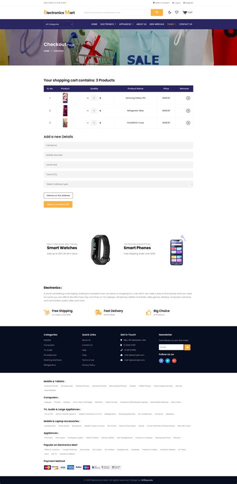 Electronics Mart Ecommerce Website Template W3layouts