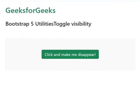 Bootstrap 5 Utilitiestoggle Visibility Geeksforgeeks