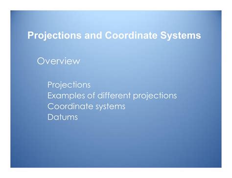 Pdf Projections Examples Of Different Projections Coordinate Gis