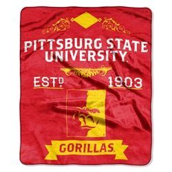 A Red And Yellow Flag With The Words Pittsburg State University On It S