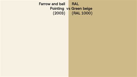 Farrow And Ball Pointing 2003 Vs Ral Green Beige Ral 1000 Side By