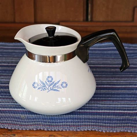 Six 6 Cup Corning Ware Teapottea Kettle Blue Cornflower