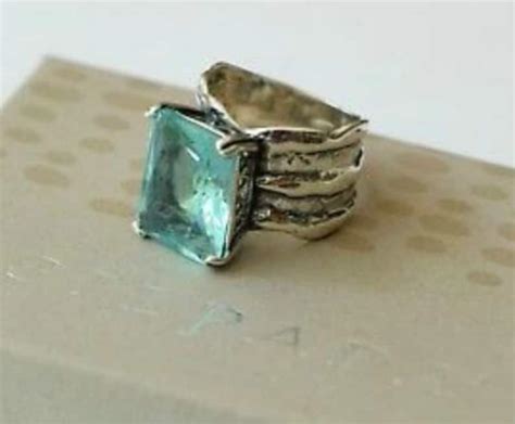 Silpada Size 7 Sterling Silver Aqua Blue Glass Statement Ring Etsy