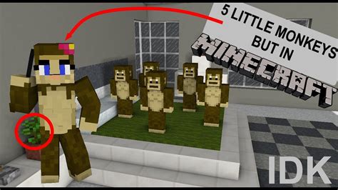 5 Little Monkeys Minecraft Song Youtube