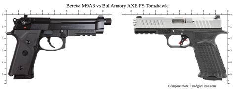 Beretta M9A3 Vs Bul Armory AXE FS Tomahawk Size Comparison Handgun Hero