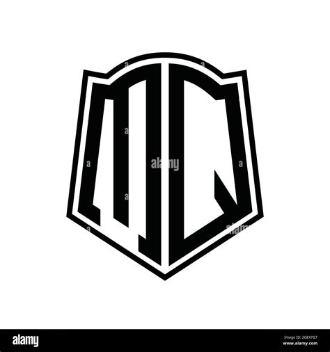 Mq Logo Monogram With Shield Shape Isolated Black Background Design