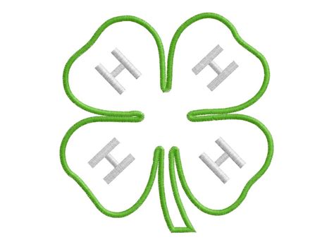 4-H Clover Applique Digital Embroidery Design Machine Embroidery Pattern in 3 Sizes - Etsy