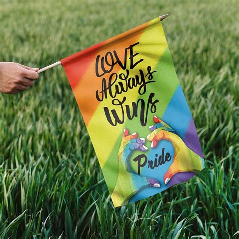 Unifinz Lgbt Flags Love Always Wins Lgbt Rainbow Color Garden Flag Lgb