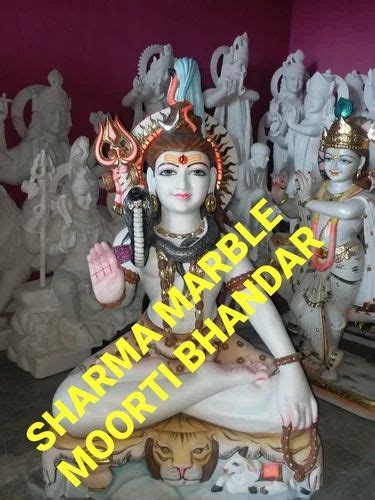 Painted Hindu Marble Lord Shiva Statue At Rs In Jaipur Id