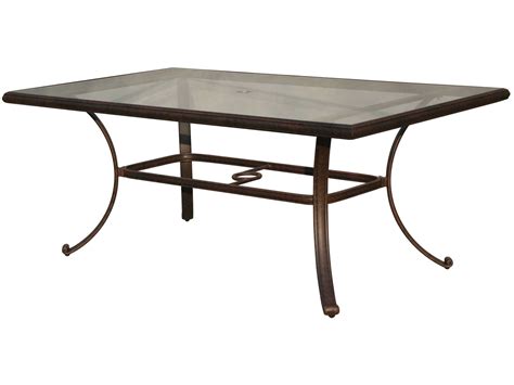 Darlee Outdoor Living Glass Top Cast Aluminum Antique Bronze Rectangular Dining Table Dadl50e