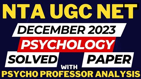 Nta Ugc Net Psychology December Ugc Net Previous Year Question