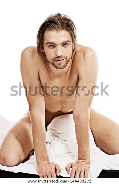 Handsome Nude Man Lying Bed Isolated Stock Photo 144438292 Shutterstock