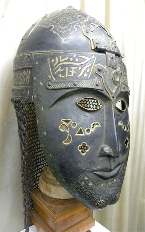 Ottoman Turkish Islamic Warrior Helmetand Mask Caligraphy Warrior