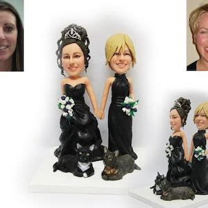 Lesbian Wedding Cake Topper Same Sex Wedding Free Shipping Etsy