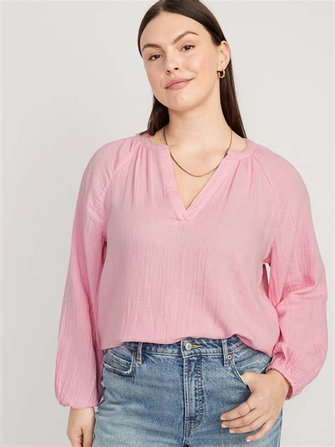 Split Neck Blouse Old Navy