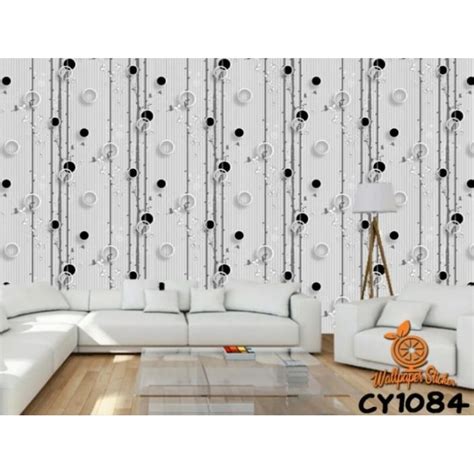 Jual WALLPAPER STICKER DINDING POLKADOT DAN DANDELION 45cmx 10m