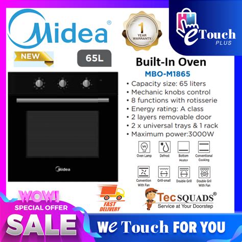 NEW MODEL MIDEA MBO M1865 65L BUILT IN OVEN Lazada