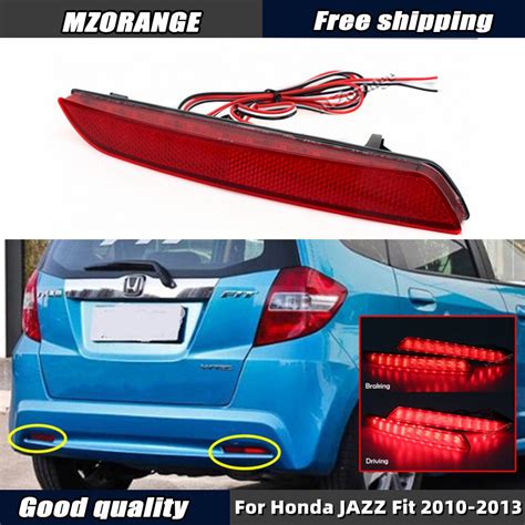 Mzorange Pcs Led Rear Bumper Lamp Brake Light Reflector For Honda Jazz