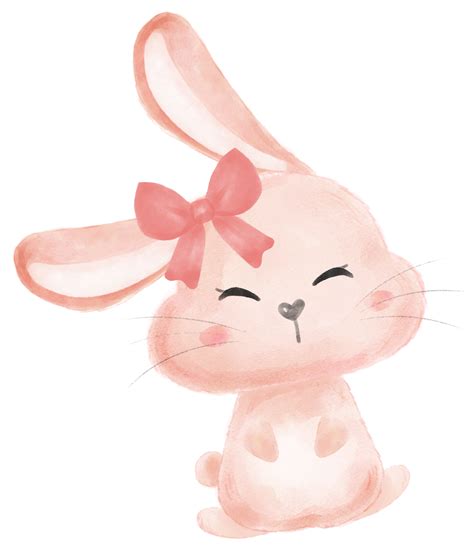 süß Süss kawaii glücklich Lächeln Baby Hase Hase Aquarell Karikatur